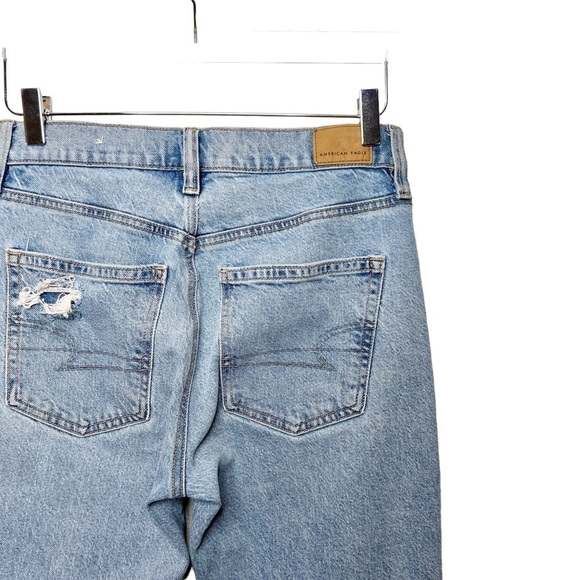 American Eagle 90s Skinny Light Wash Women’s Distressed Cutoff Jean Sz 6 Long - Picture 10 of 11